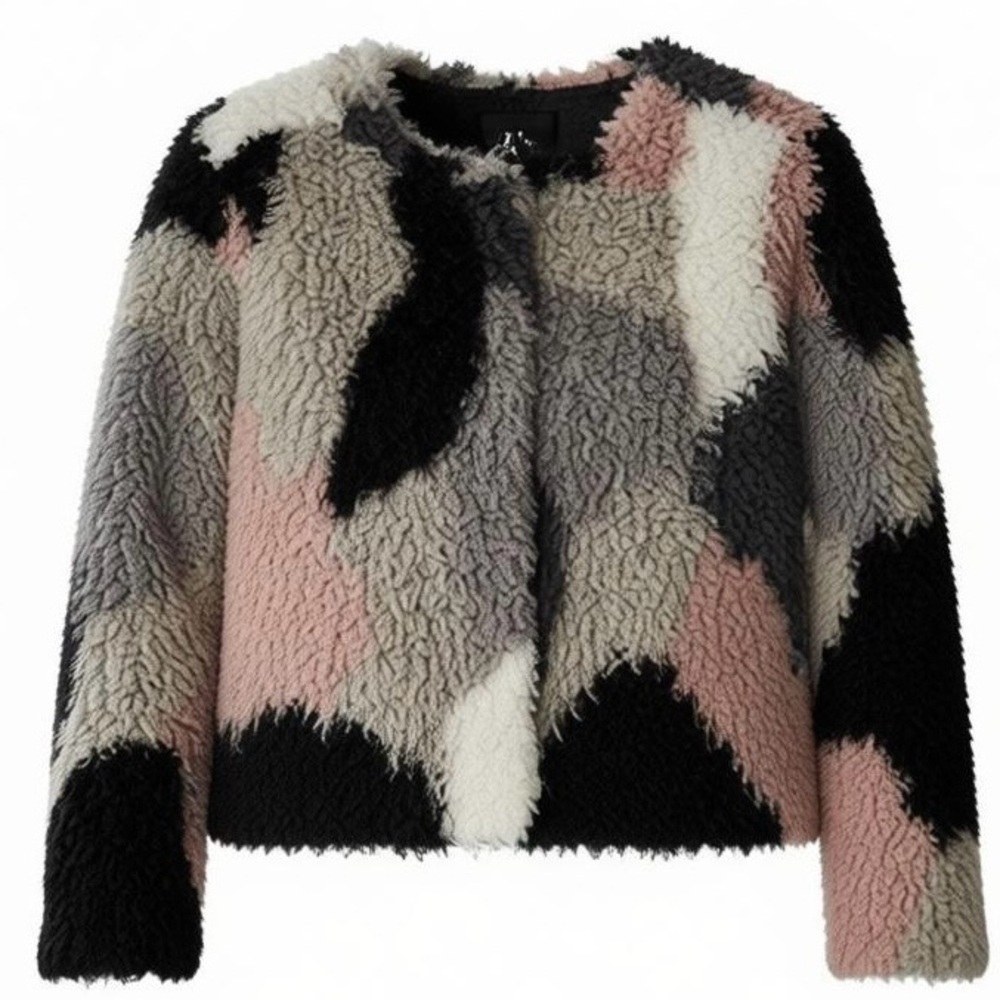 1.STATE Faux Fur Moody Hues Jacket Size S